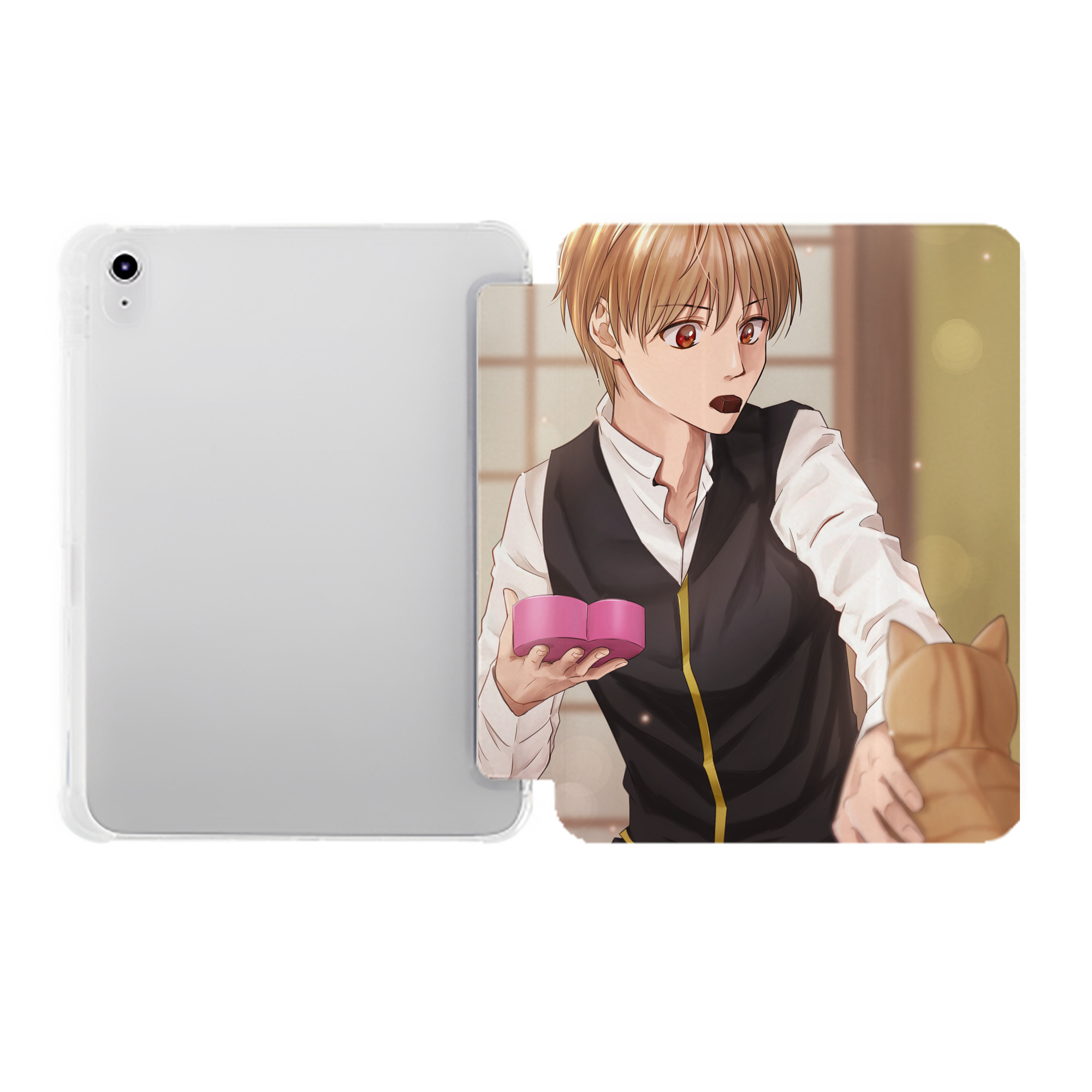 （画像用） ぎんたま 坂田銀時（さかたぎんとき） 神楽 志村新八（しむら しんぱち） GINTAMA Sakata Gintoki Kagura Shimura Shinpachi IPad ケース ペン収納付き 三つ折りスタンド PUレザー×シリコン 対応機種9.5/10.5/10.9インチ